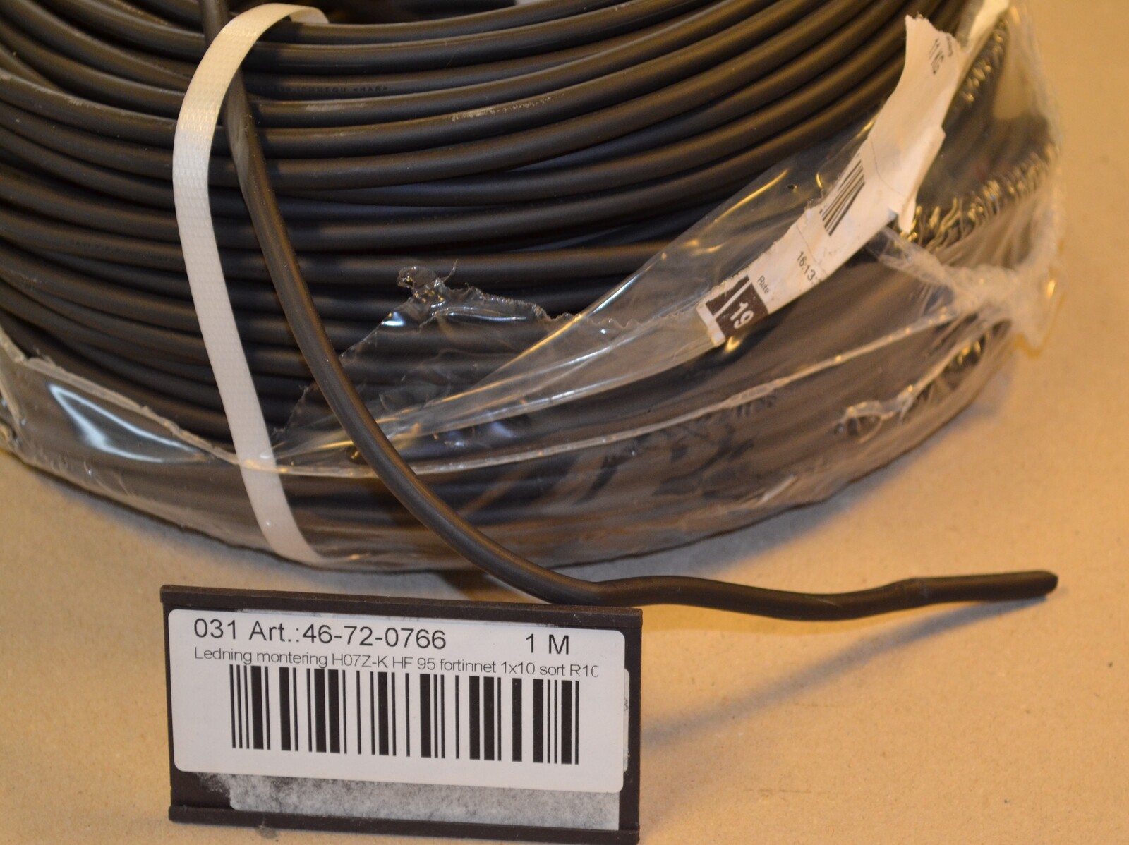 Cable H07Z-K HF 95 1x10 black R100